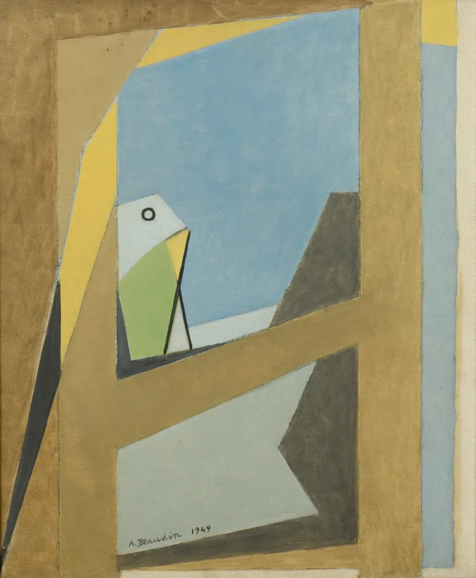 Sans titre, 1949Composition, l’oiseau regarde le ciel - André BEAUDIN (1895-1979)