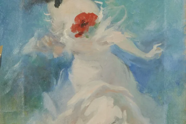 Femme au coquelicot - Jules CHERET (Paris 1836- Nice 1932)