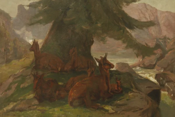 Chamois sous un sapin - Rosa BONHEUR (Bordeaux 1822- Bry sur Marne 1899)