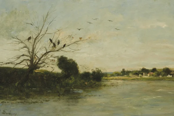 Bord de rivière - Karl DAUBIGNY (Paris 1846 - Auvers sur Oise 1886)