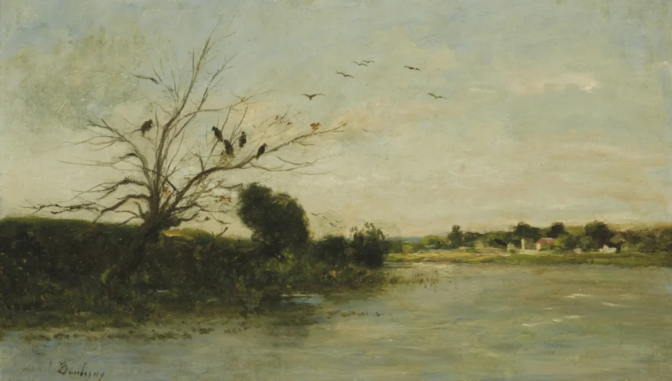 Bord de rivière - Karl DAUBIGNY (Paris 1846 - Auvers sur Oise 1886)