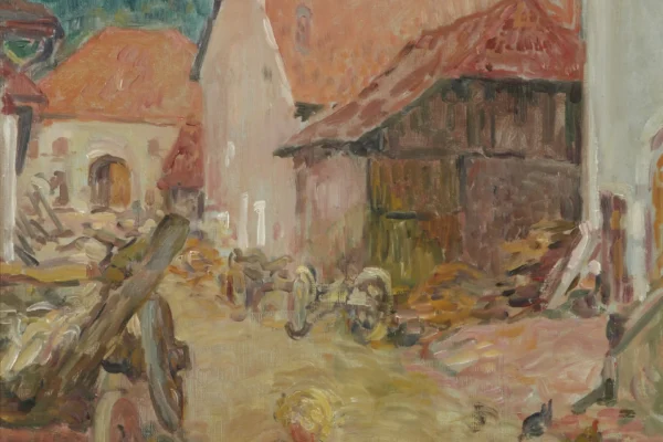 Cour de ferme, Les Vosges 1901 - Louis VALTAT (Dieppe 1869 - Paris 1952)