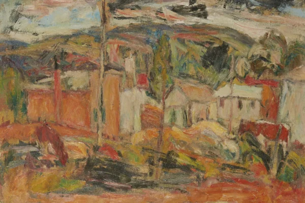 Paysage aux maisons - Abraham MANIEVICH (Mstsislaw 1860 - Prague 1939)