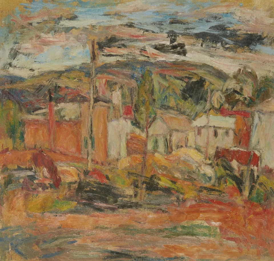 Paysage aux maisons - Abraham MANIEVICH (Mstsislaw 1860 - Prague 1939)