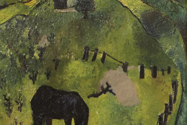 Cheval au pré, paysage - Bernard LORJOU (Blois 1908-1986)