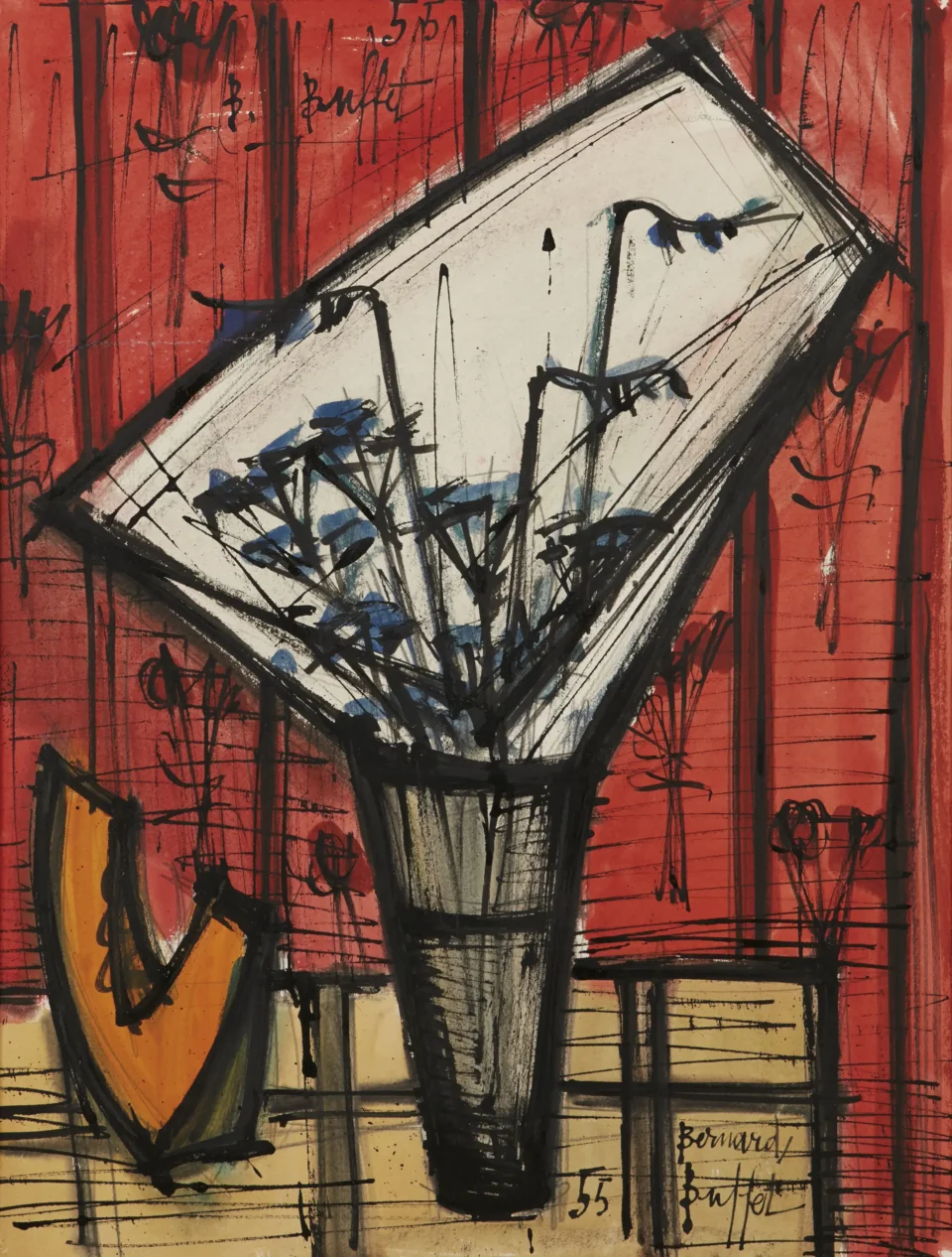 Fleurs bleues - Bernard BUFFET (Paris 1928-Tourtour1999)