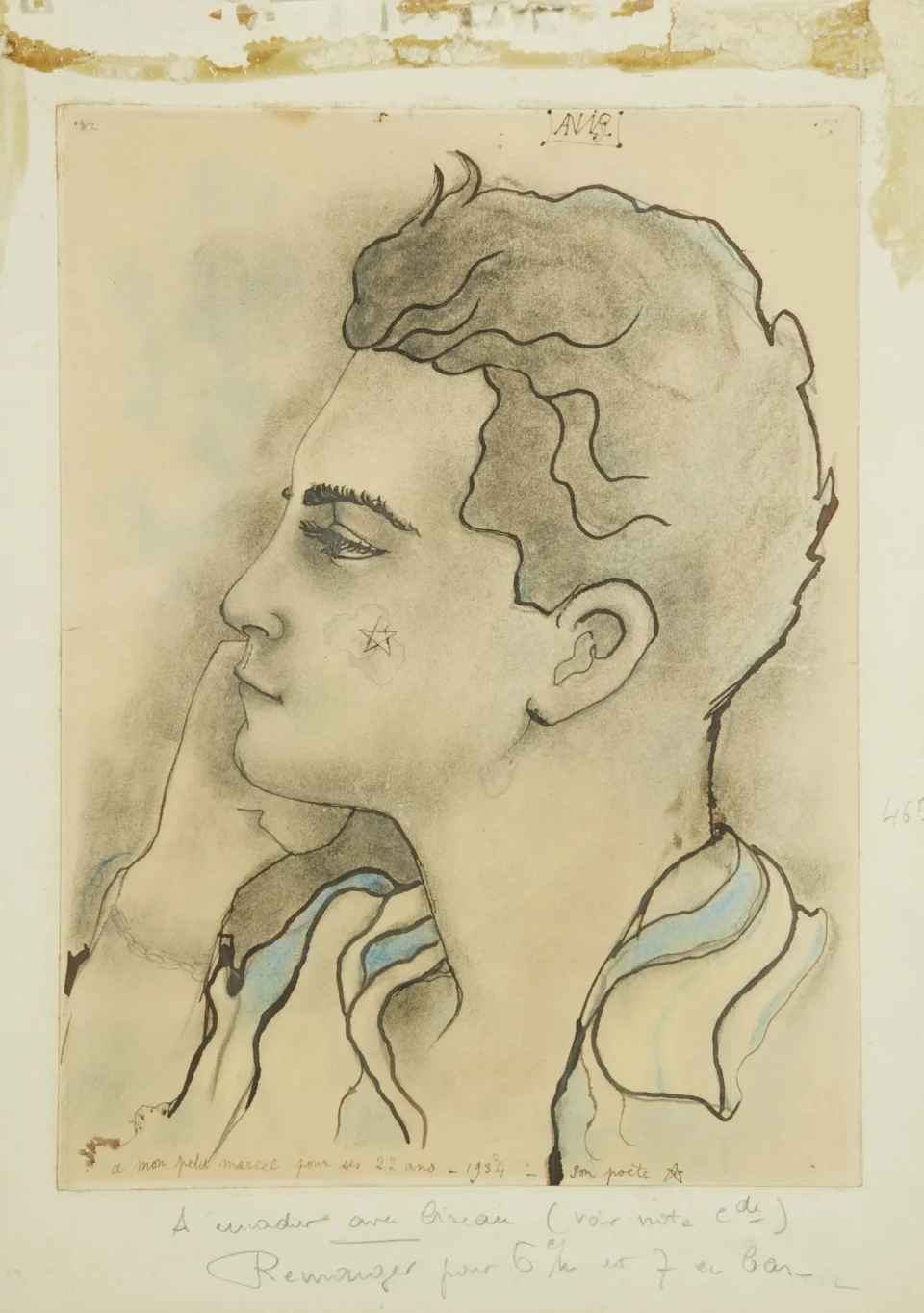 Portrait de Marcel KHILL - Jean COCTEAU (Maisons-Laffite 1889 - Milly-la-Forêt 1963)