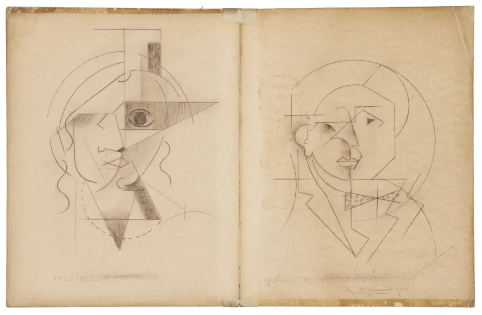 Portraits de Marie Laurencin et Guillaume Appolinaire - Robert POUYAUD (1901 - 1970)