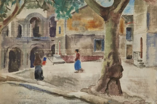 Arles, une place - Willy EISENCHITZ (Vienne 1889 - Paris 1974)