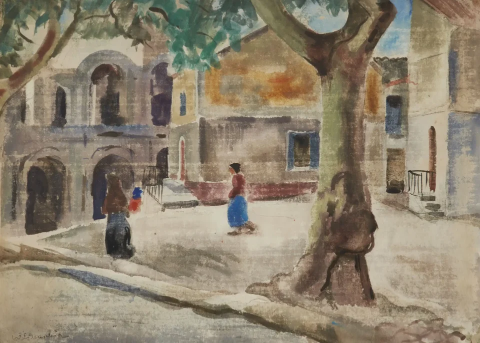 Arles, une place - Willy EISENCHITZ (Vienne 1889 - Paris 1974)